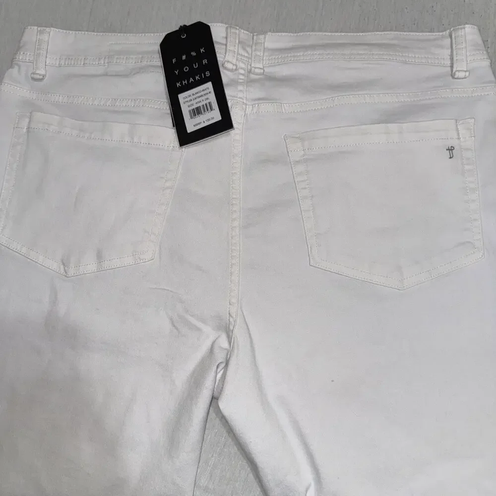 tpj The Perfect Jean Men Slim Thick Fit White Stretch Denim 40x28 NWT